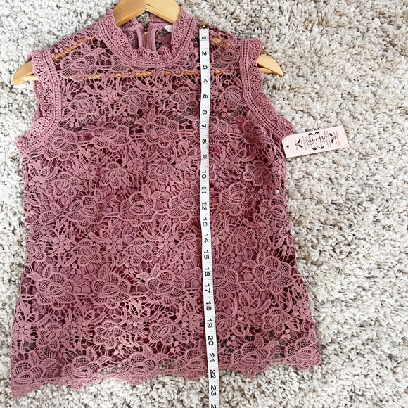 NEW Nanette Lepore Pink Eyelet Lace Crochet Top Size XS - Picture 9 of 11